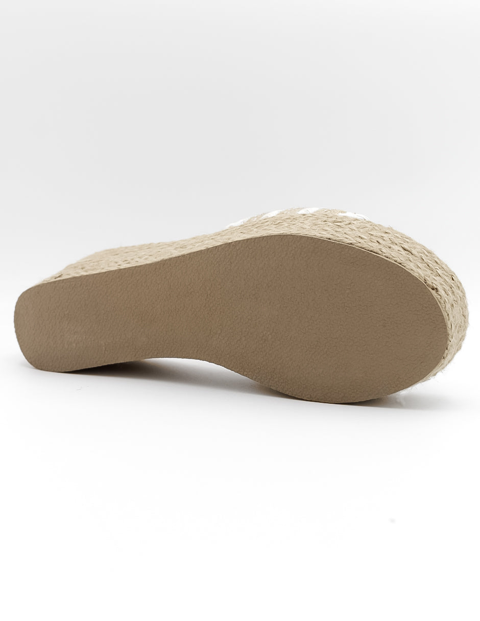 Sandalias con plataforma  en Textil – Blanco