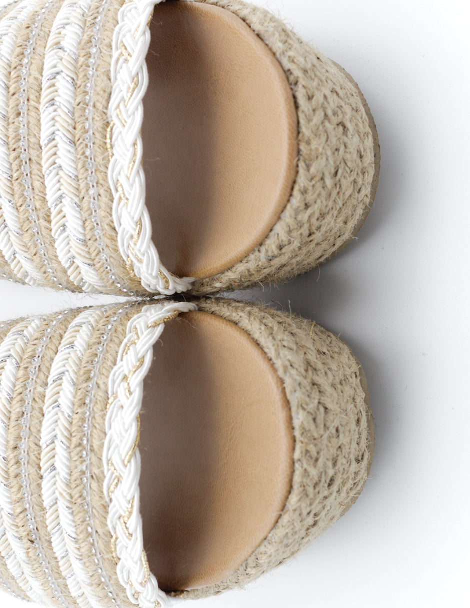 Sandalias con plataforma  en Textil – Blanco