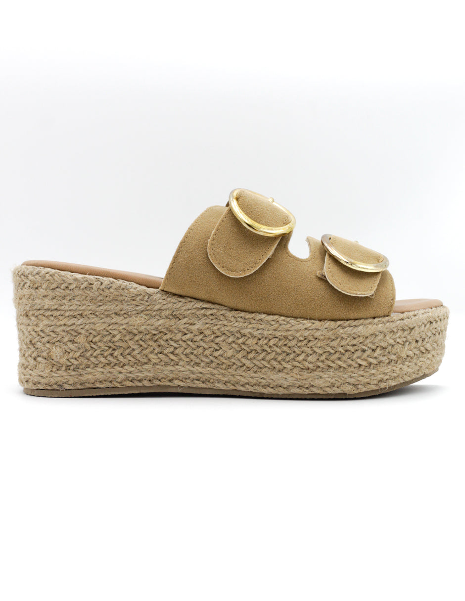 Sandalias con plataforma  en Gamuza – Café
