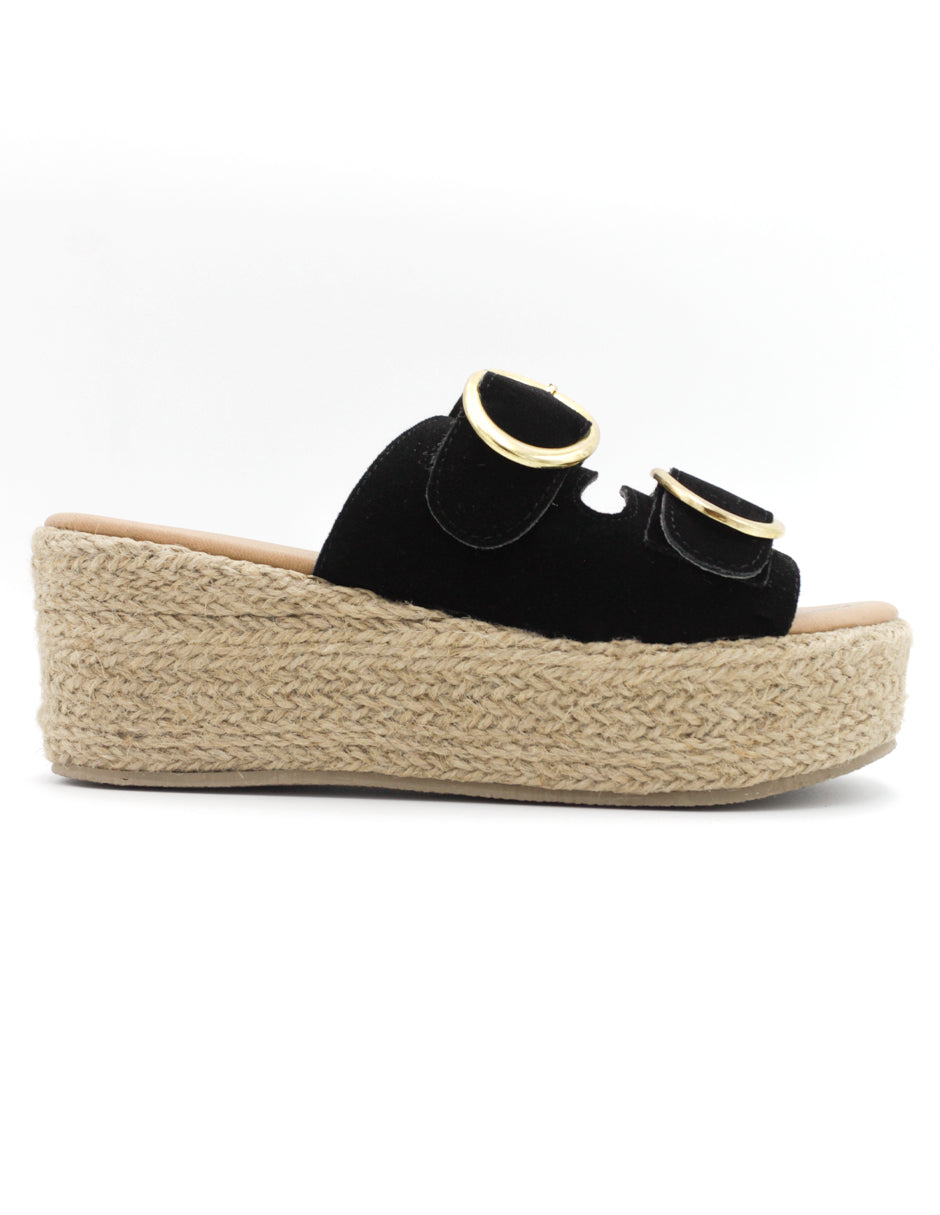Sandalias con plataforma  en Gamuza – Negro