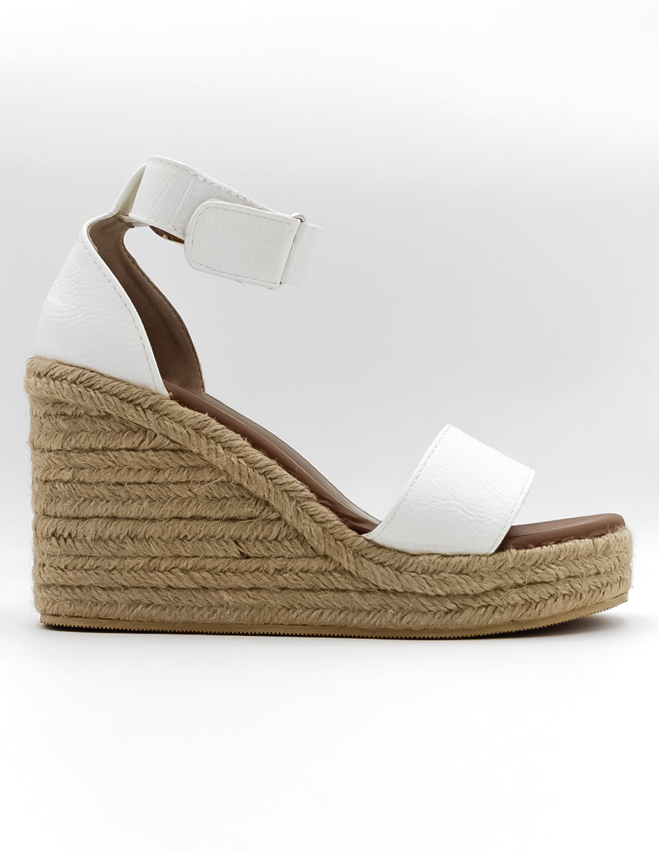 Sandalias con plataforma  en Piel vegana – Blanco
