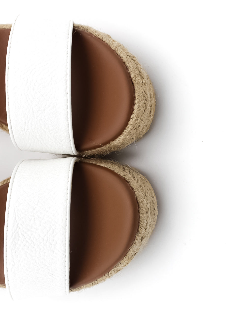 Sandalias con plataforma  en Piel vegana – Blanco