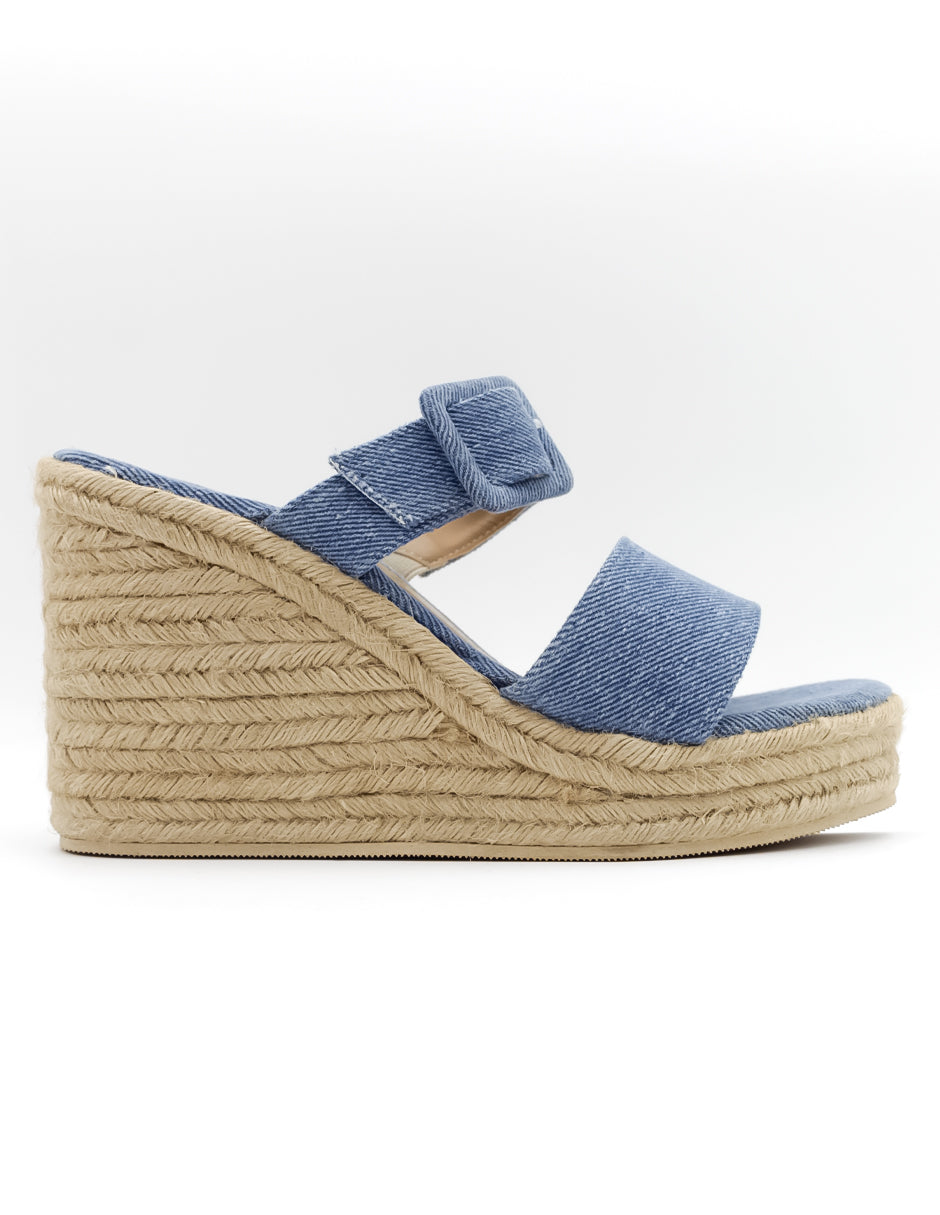 Sandalias con plataforma  en Textil – Azul