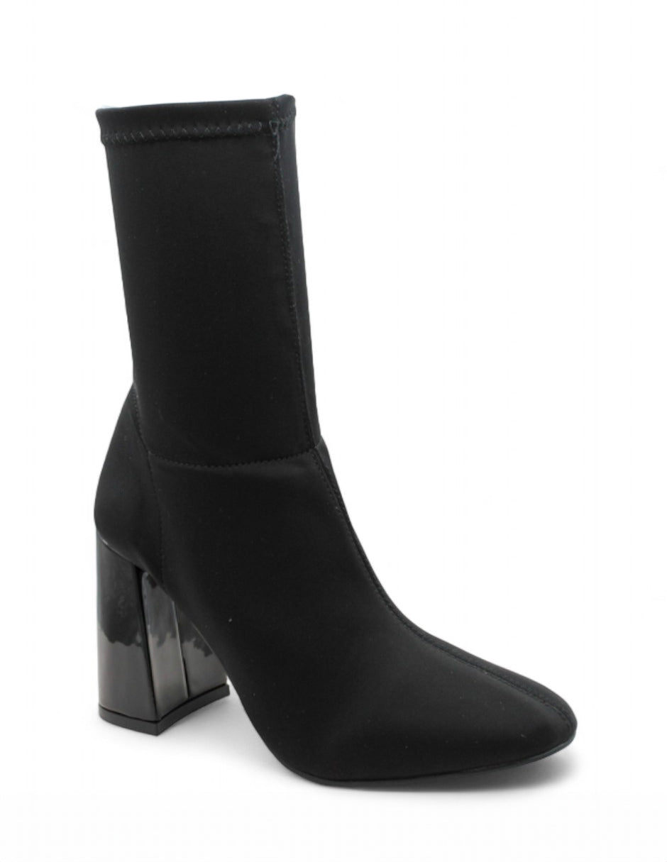 Botín con tacón Exterior Textil Color Negro Para Mujer De RBCOLLECTION