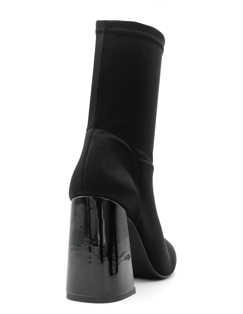 Botín con tacón Nevada en Textil – Negro