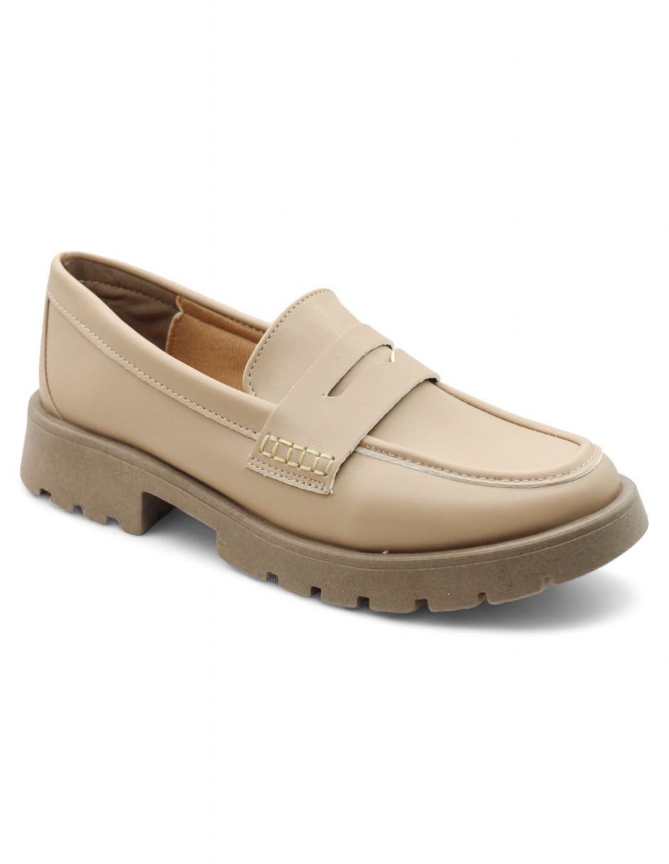 Mocasines Exterior Piel vegana Color Beige  Para Mujer De RBCOLLECTION