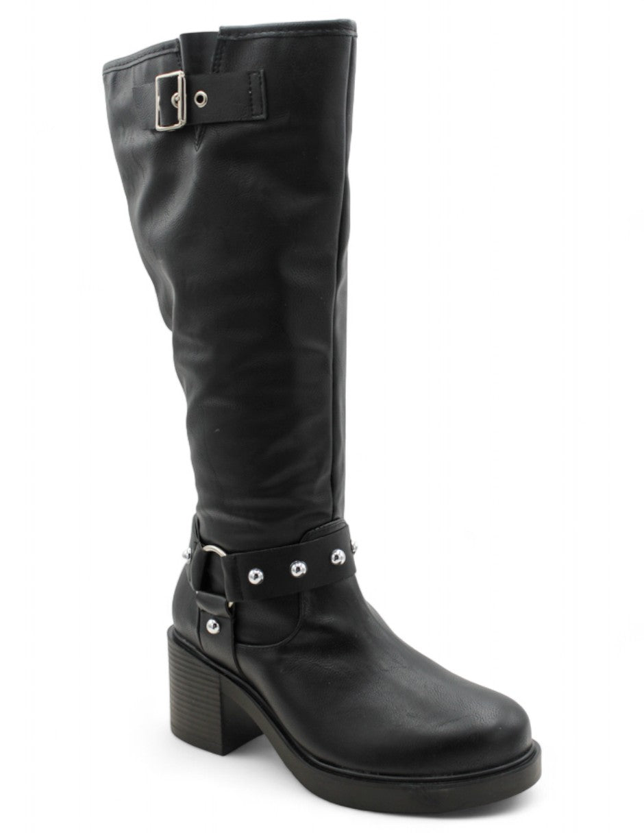 Botas Altas Exterior Piel vegana Color Negro Para Mujer De RBCOLLECTION