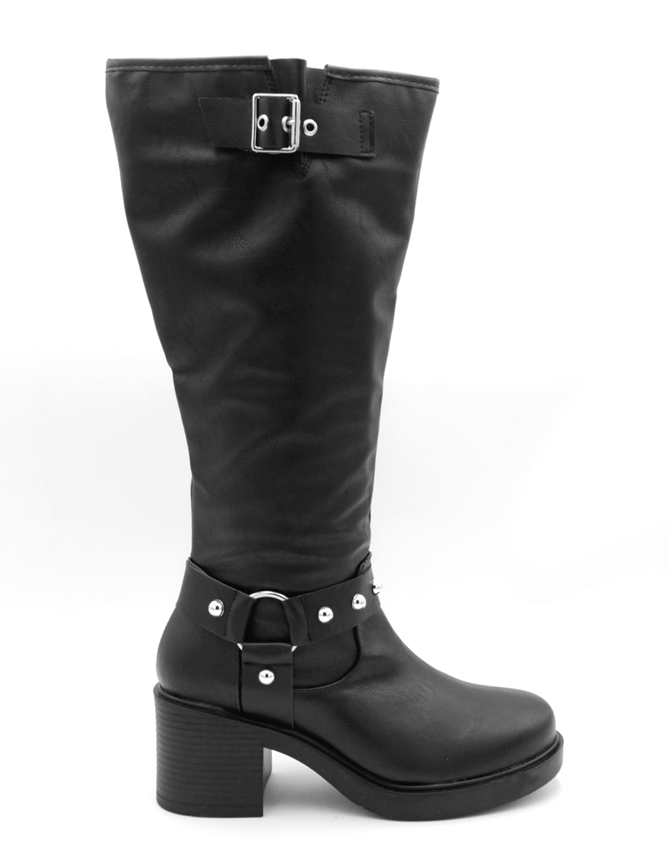 Botas Altas Bike en Piel vegana – Negro