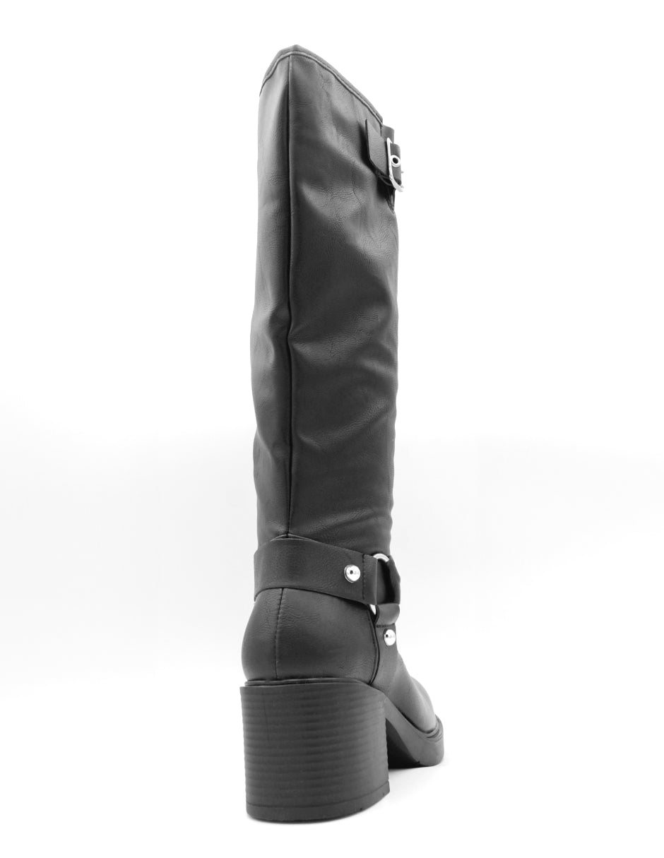 Botas Altas Bike en Piel vegana – Negro