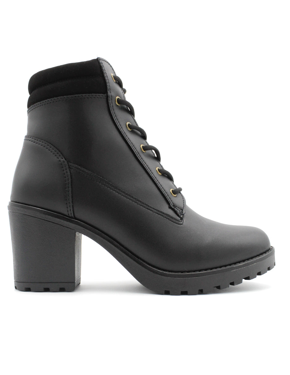 Botín con tacón Melody en Piel vegana – Negro