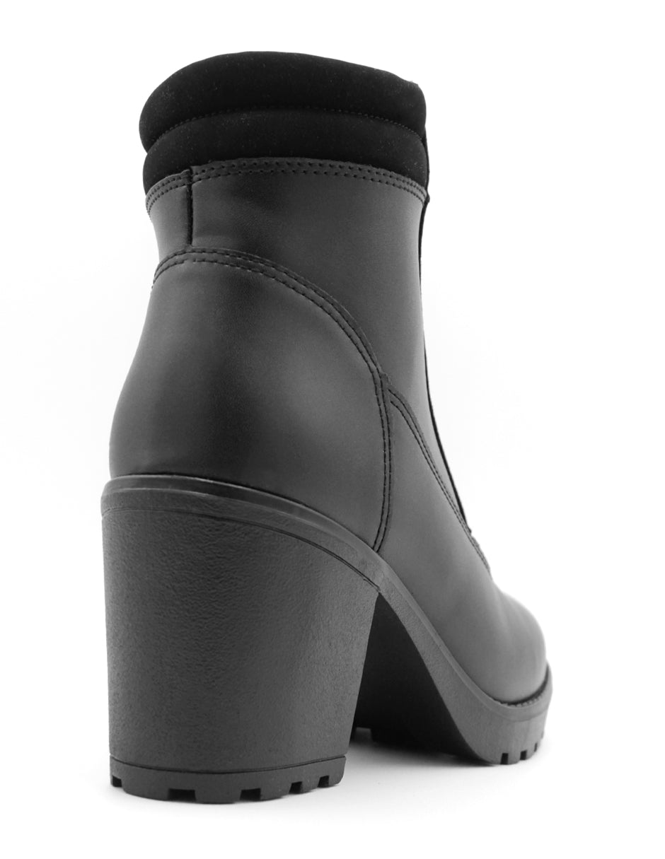 Botín con tacón Melody en Piel vegana – Negro