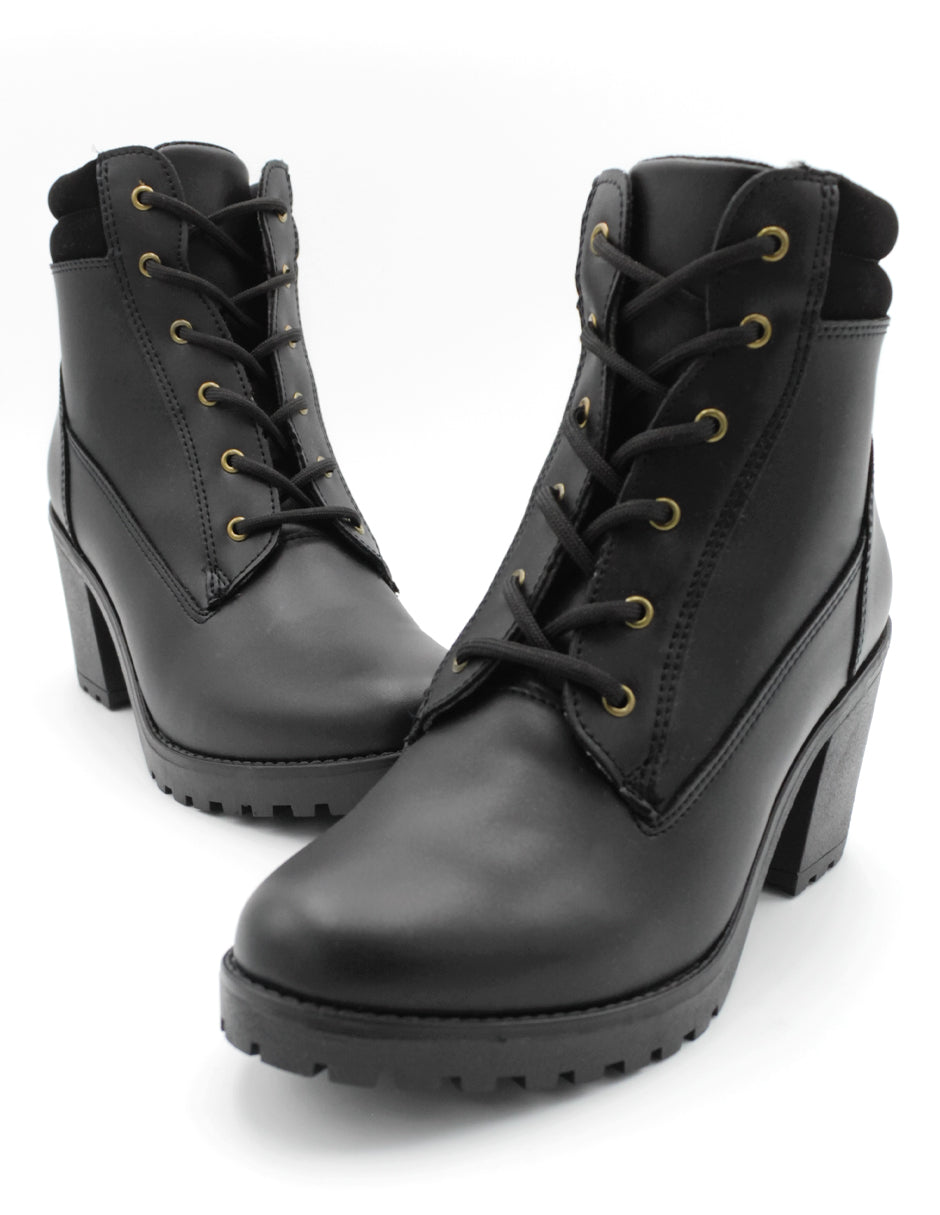Botín con tacón Melody en Piel vegana – Negro