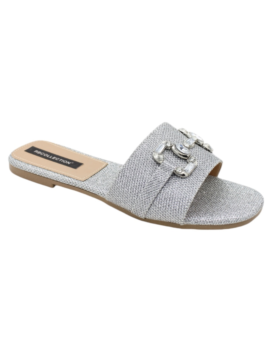 Sandalias de piso Exterior Textil Color Plata Para Mujer De RBBASICS