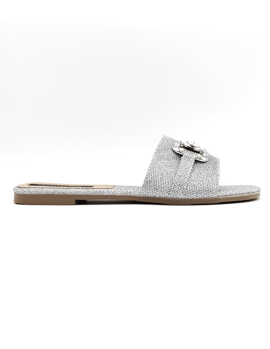 Sandalias de piso  en Textil - Plata