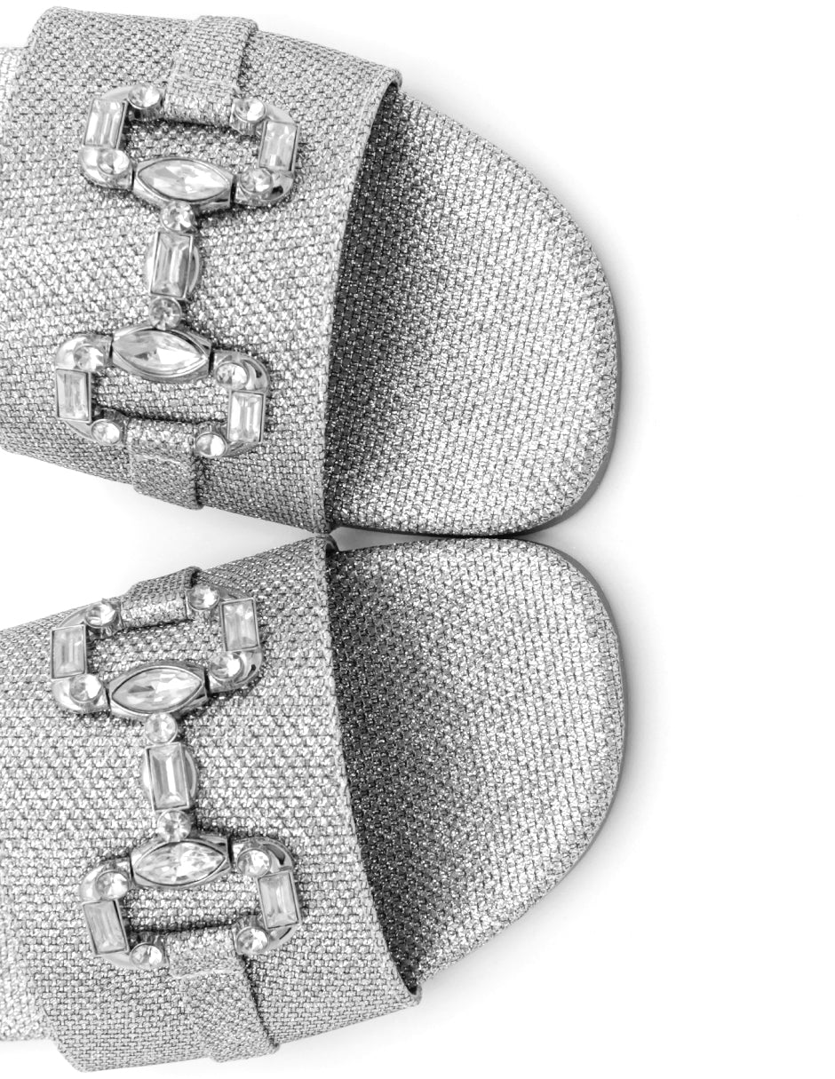 Sandalias de piso  en Textil - Plata