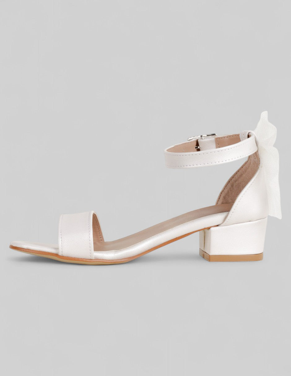 Sandalias Kids  en Piel vegana – Blanco