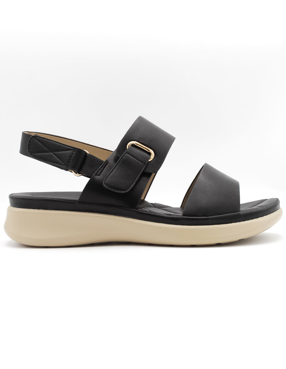 Sandalias de piso  en Piel vegana – Negro