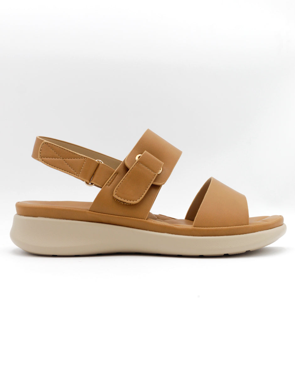 Sandalias de piso  en Piel vegana – Café