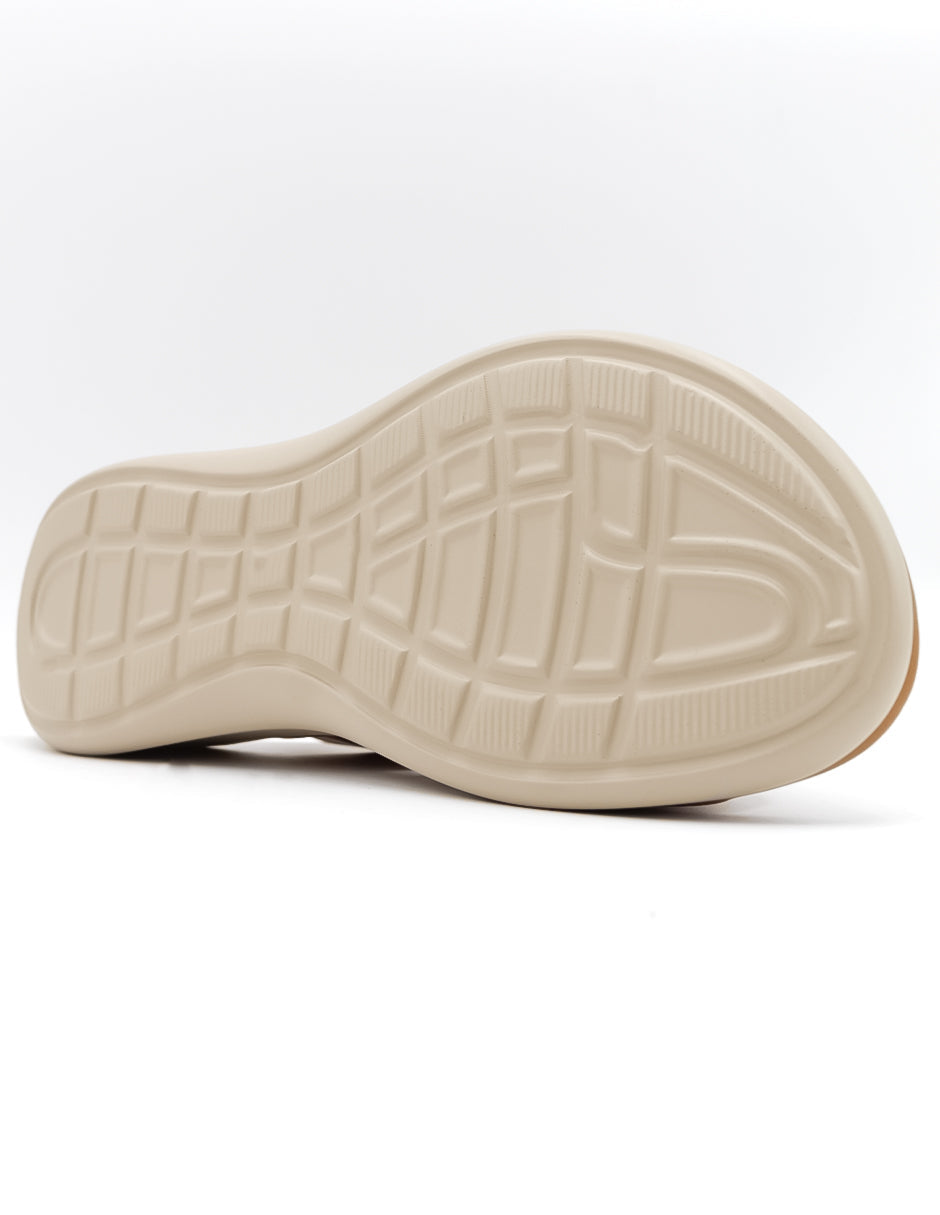 Sandalias de piso  en Piel vegana – Café