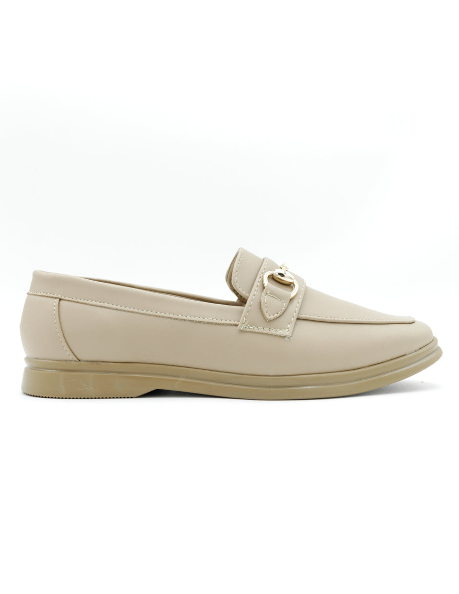 Mocasines en Piel vegana - Beige