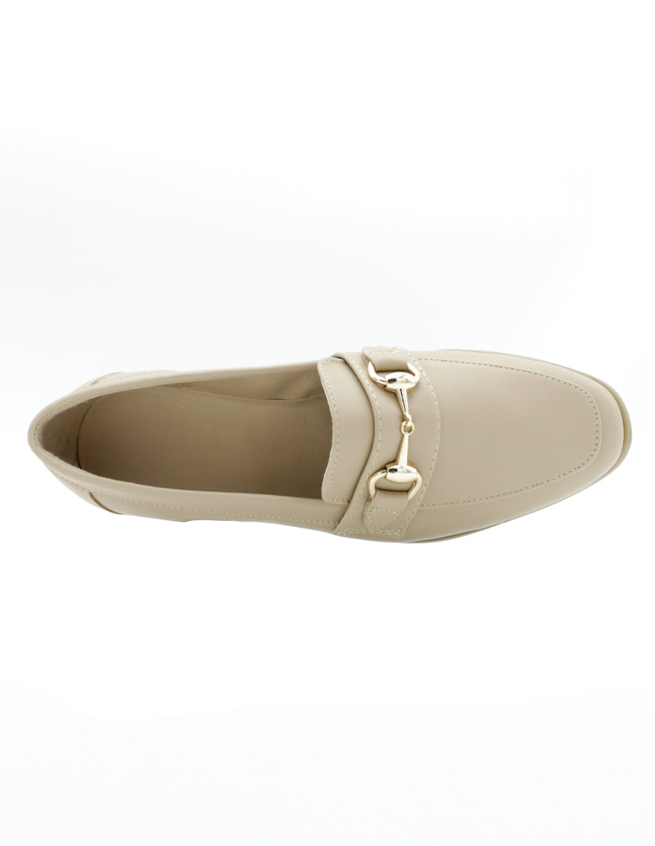 Mocasines en Piel vegana - Beige