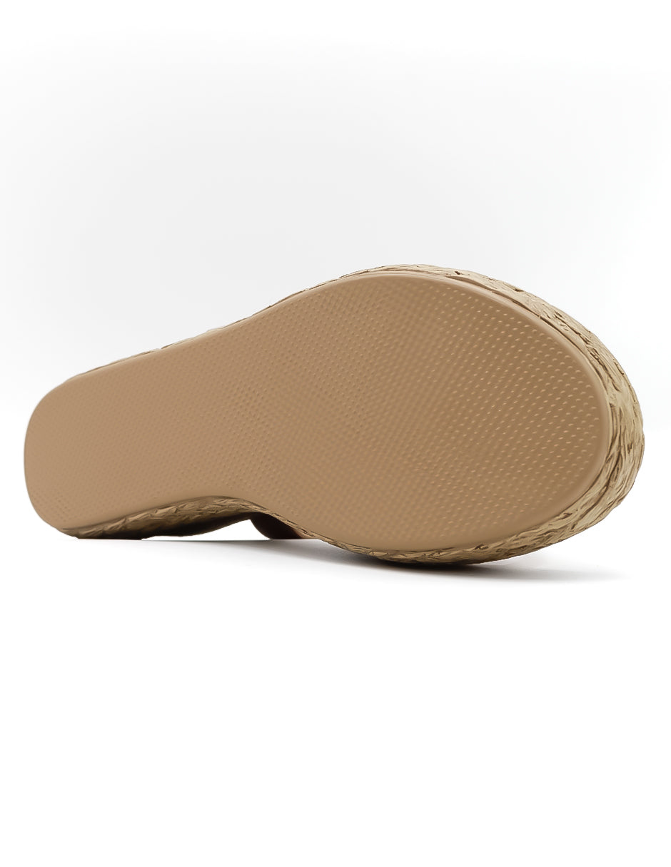 Sandalias con plataforma  en Piel vegana – Café