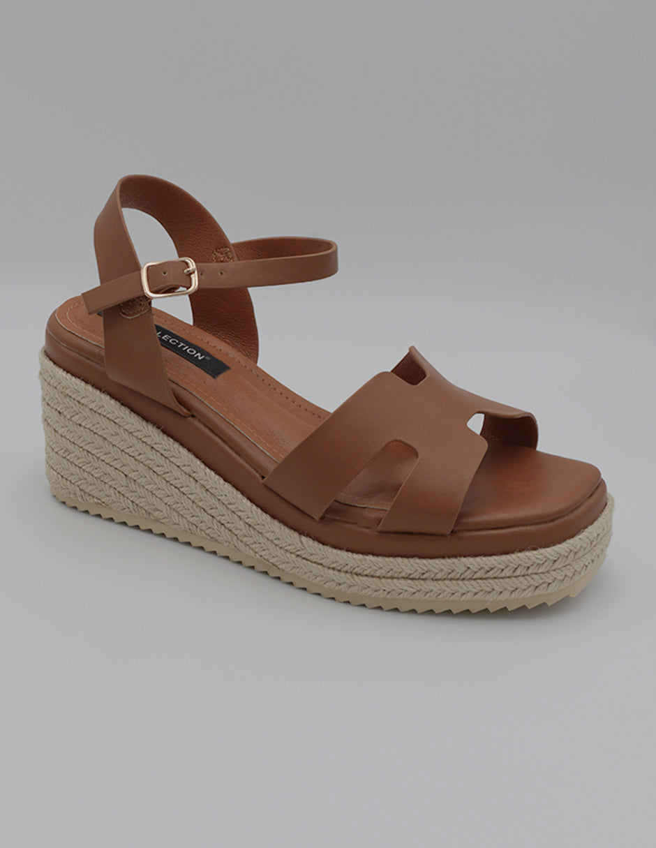 Sandalias con plataforma Exterior Piel vegana Color Café Para Mujer De RBCOLLECTION