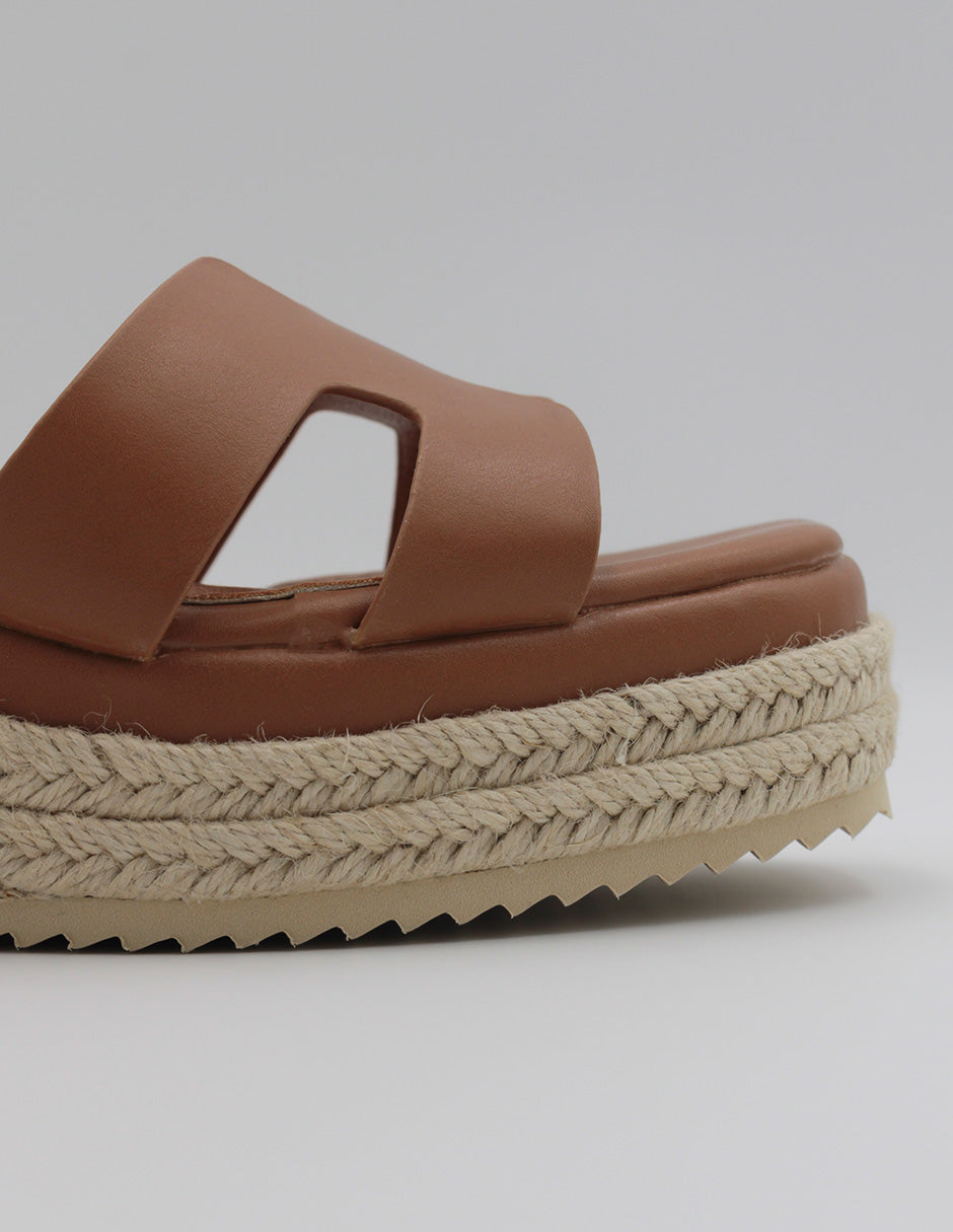 Sandalias con plataforma Birt en Piel vegana – Café