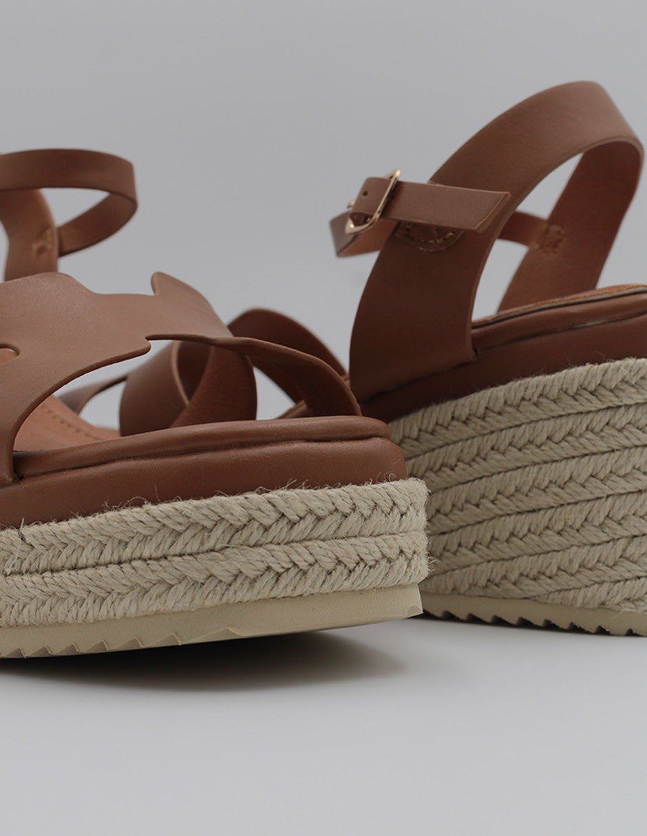 Sandalias con plataforma Birt en Piel vegana – Café