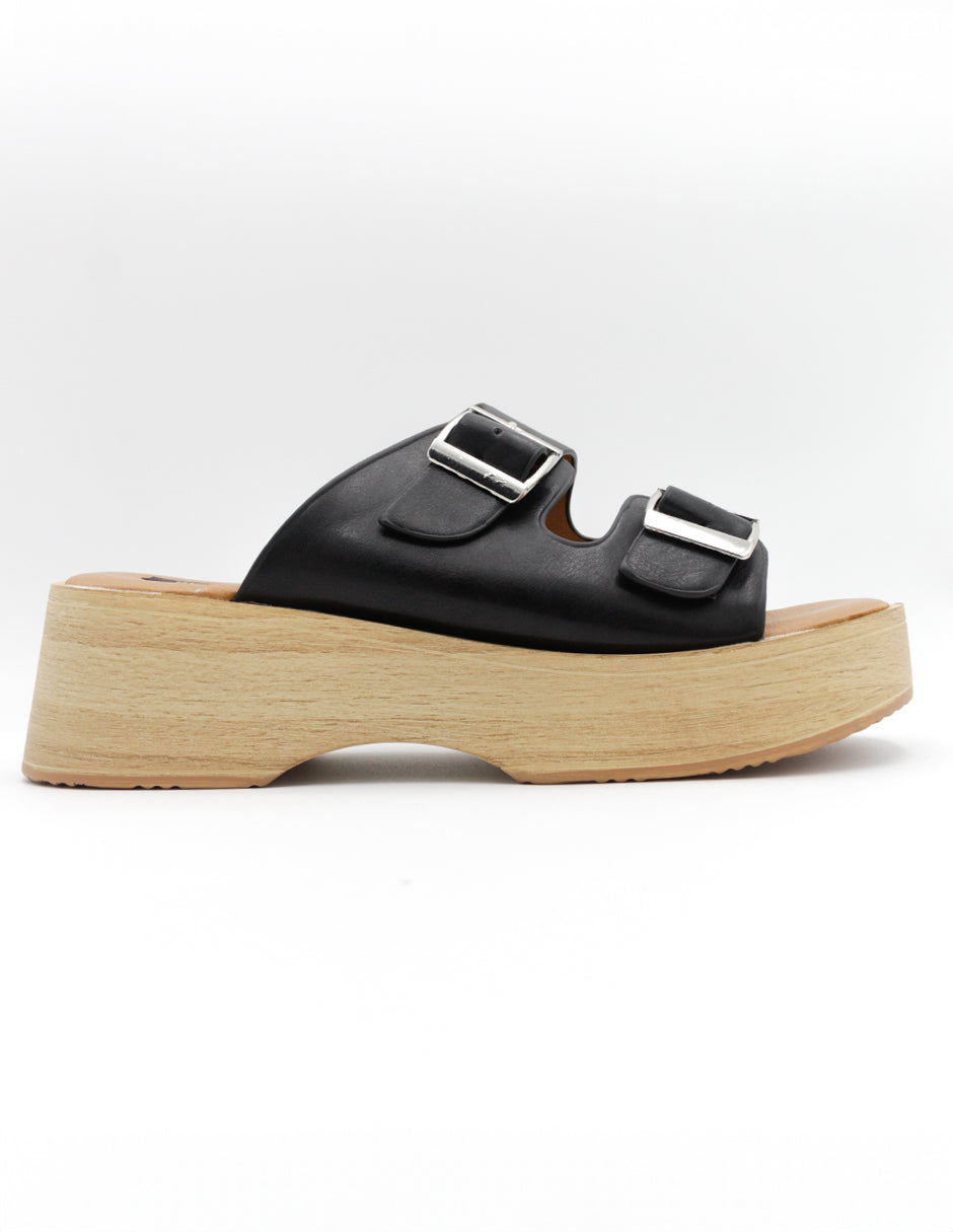 Sandalias con plataforma  en Piel vegana – Negro