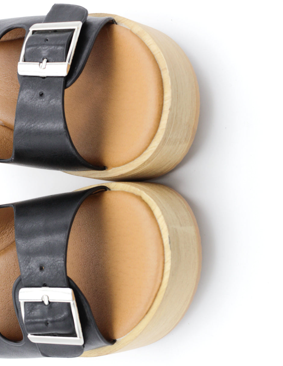 Sandalias con plataforma  en Piel vegana – Negro