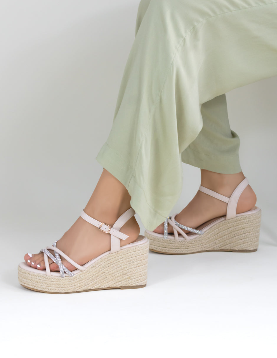 Sandalias con plataforma  en Sintético – Beige