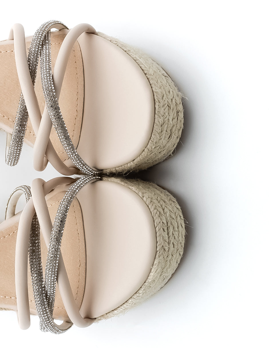Sandalias con plataforma  en Sintético – Beige