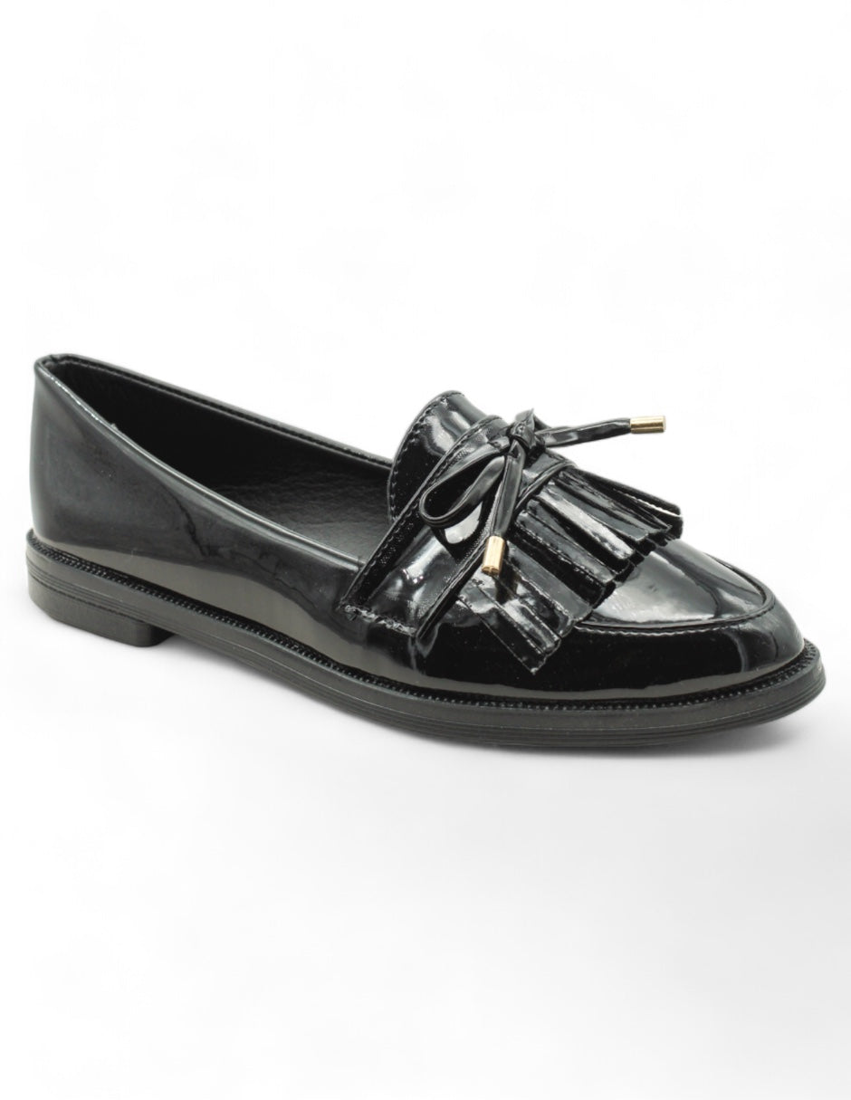 Loafers Exterior Charol Color Negro Para Mujer De RBBASICS