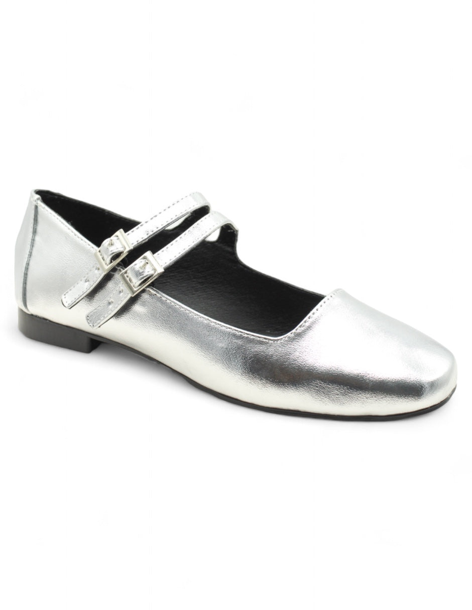 Mary jane Exterior Sintético Color Plata Para Mujer De RBCOLLECTION