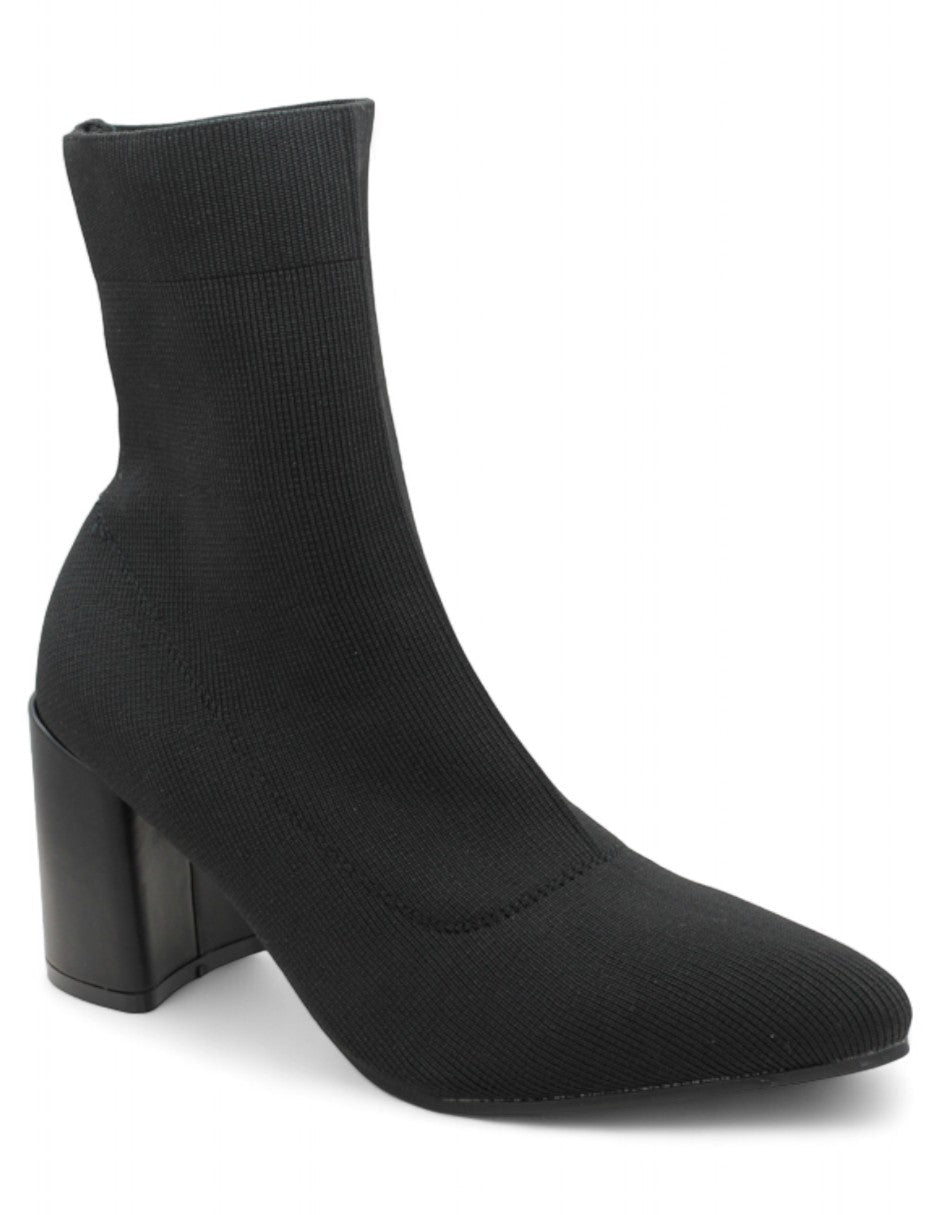 Botín con tacón Exterior Textil Color Negro Para Mujer De RBCOLLECTION