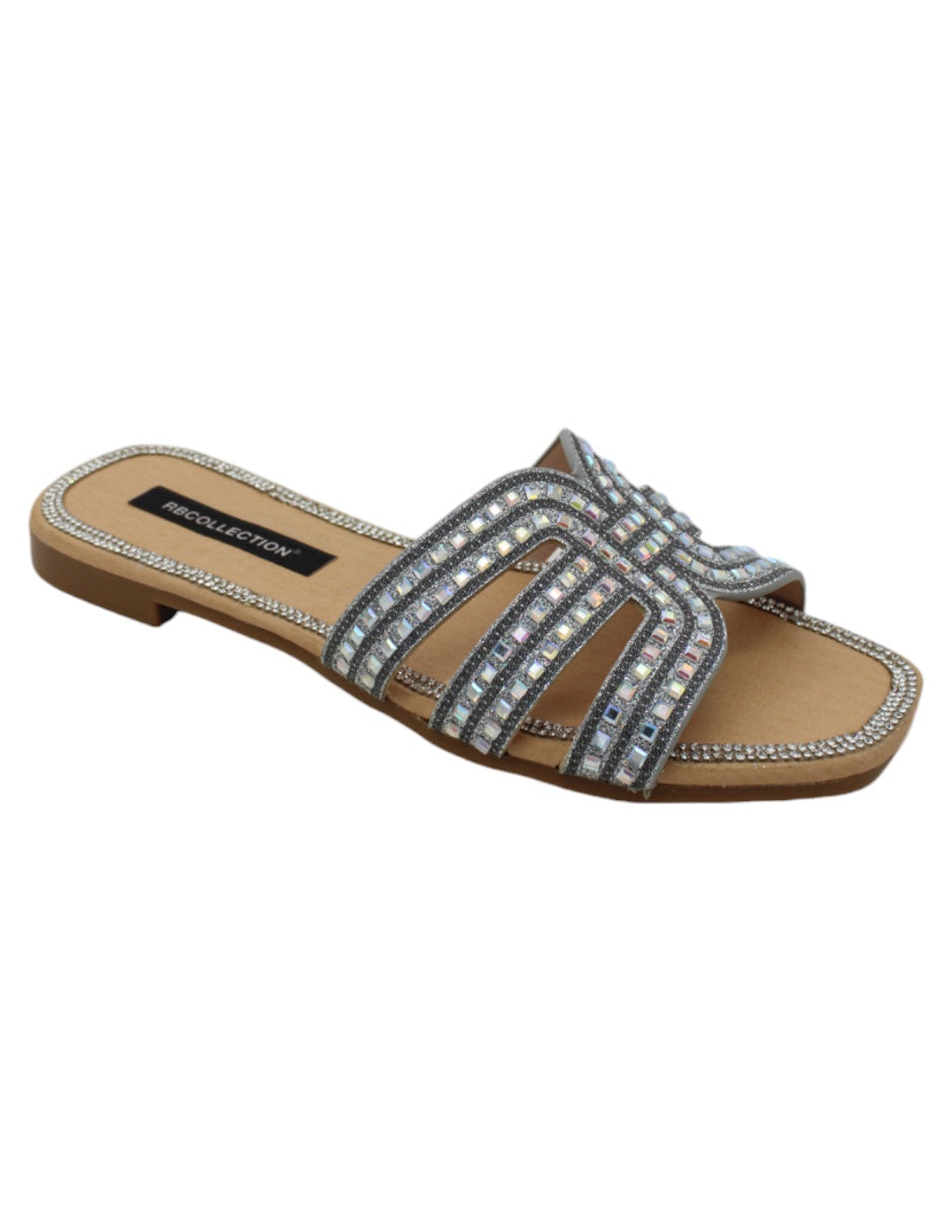 Sandalias de piso Exterior Sintético Color Plata Para Mujer De RBCOLLECTION