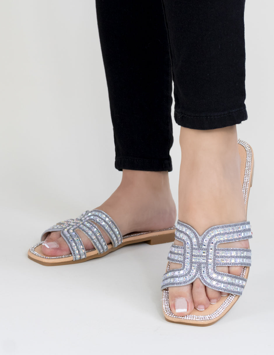Sandalias de piso  en Sintético - Plata