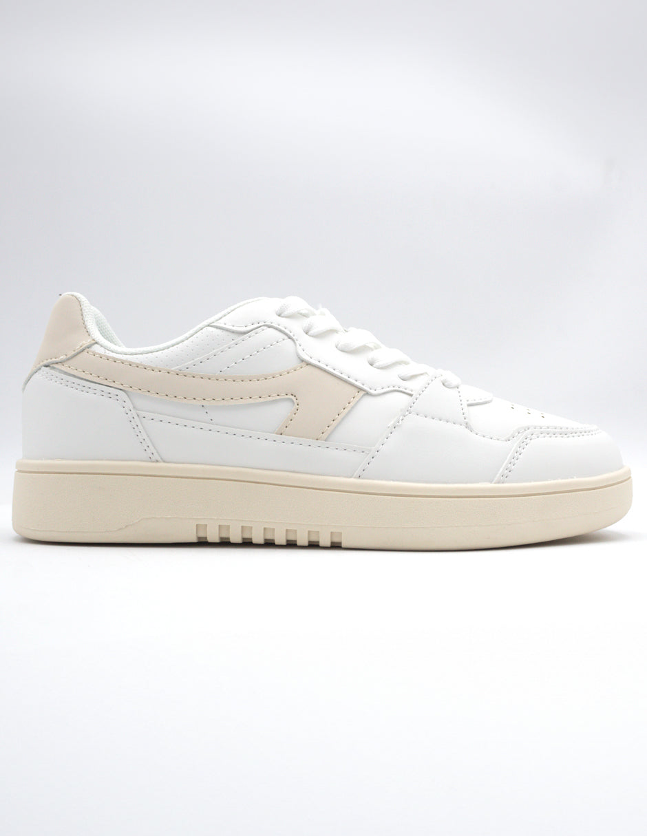 Tenis con cordones  OX en Piel Vegana  - Blanco