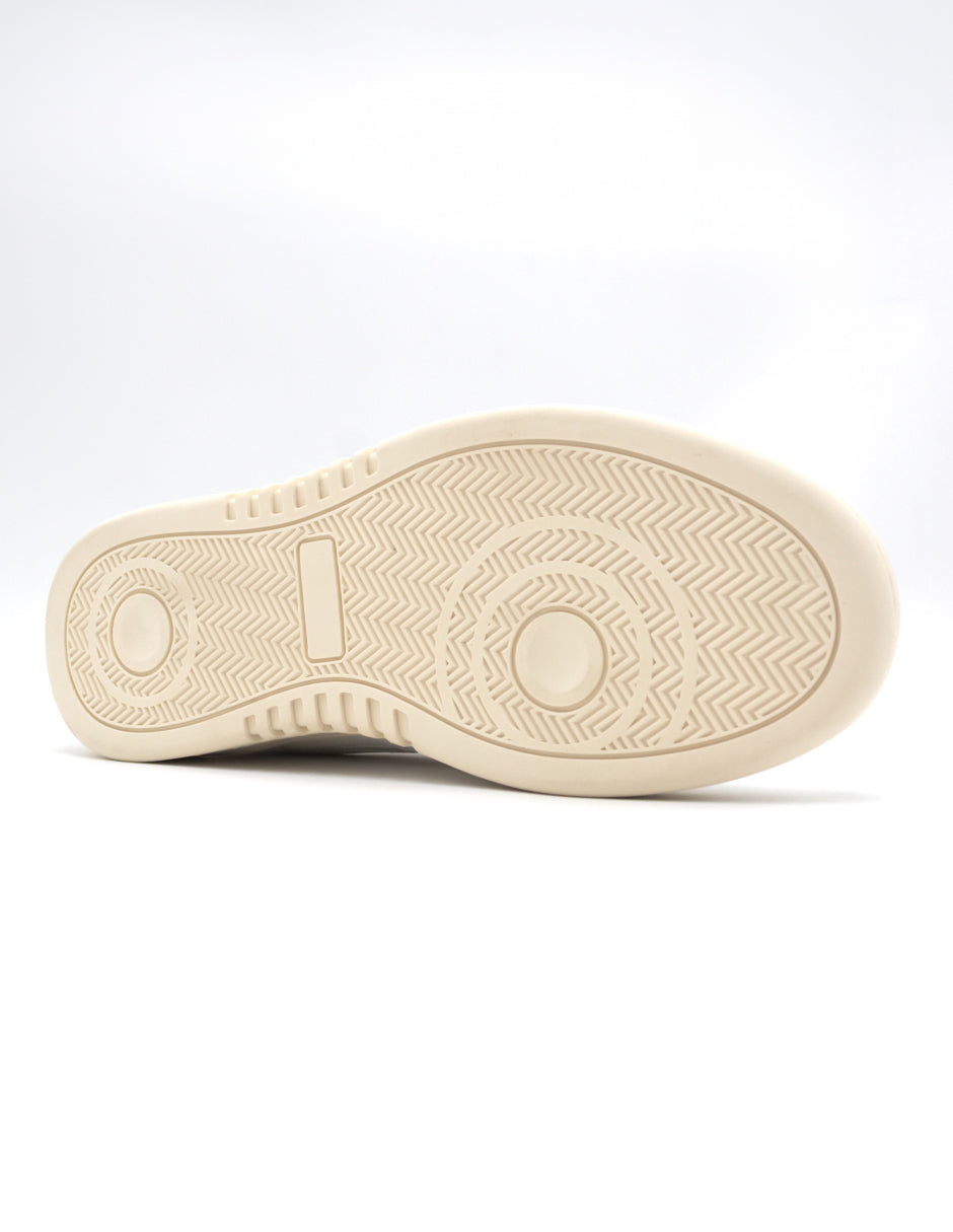 Tenis con cordones  OX en Piel Vegana  - Blanco