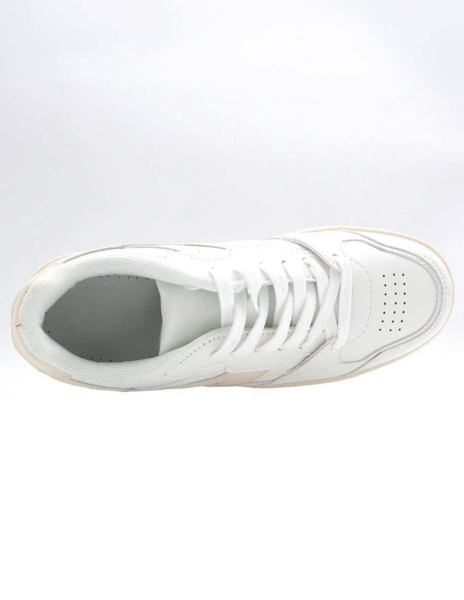 Tenis con cordones  OX en Piel Vegana  - Blanco