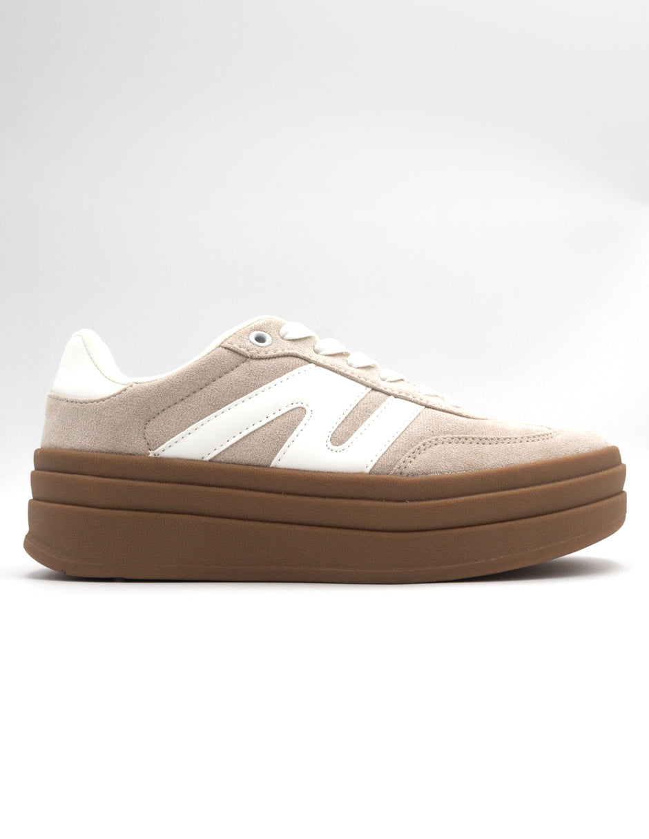 Tenis con Cordones  SAM en Textil - Beige