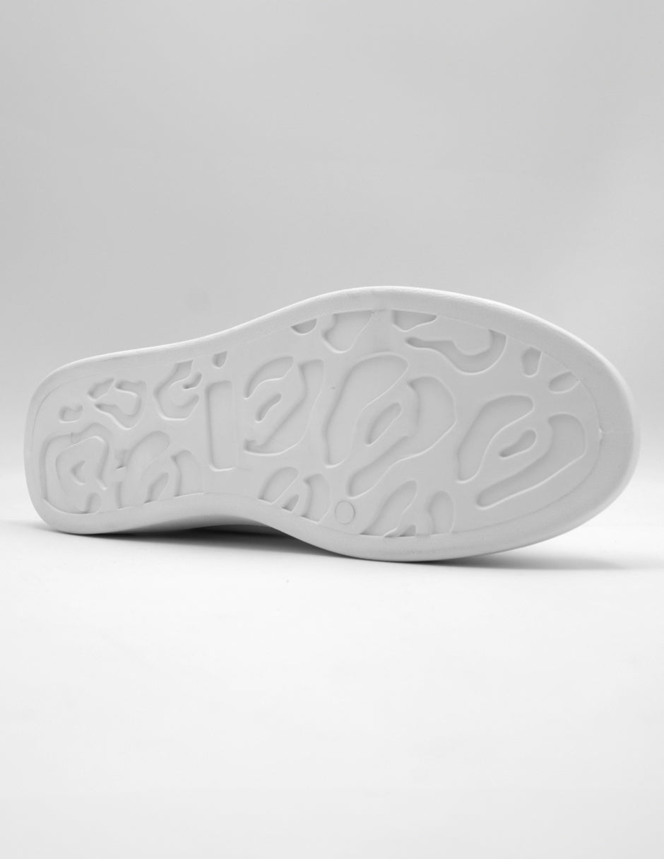 Tenis con Cordones  Alexa en Piel Vegana  - Blanco