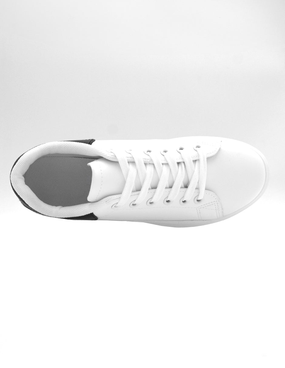 Tenis con Cordones  Alexa en Piel Vegana  - Blanco