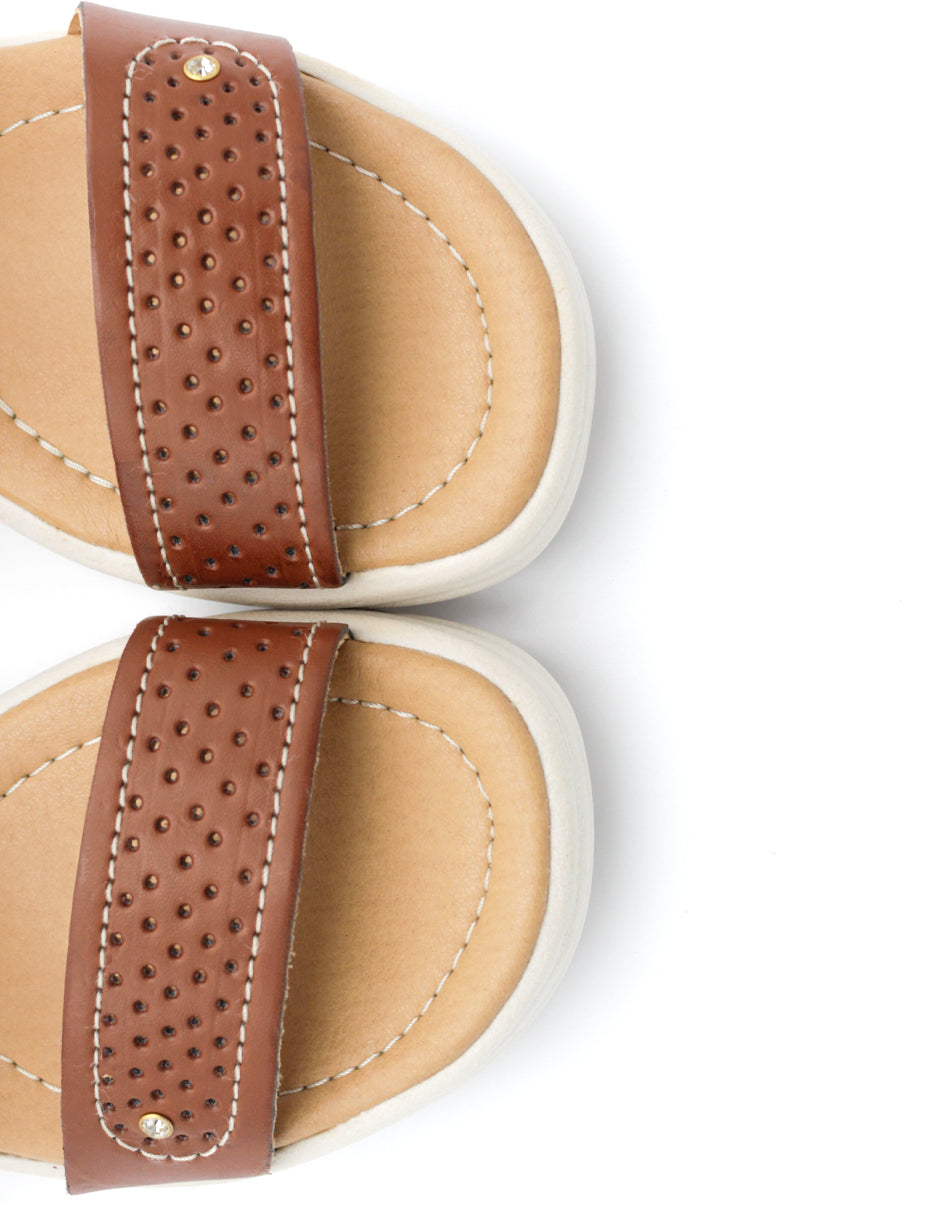 Sandalias de piso RBSOUL en Piel Vegana - Café