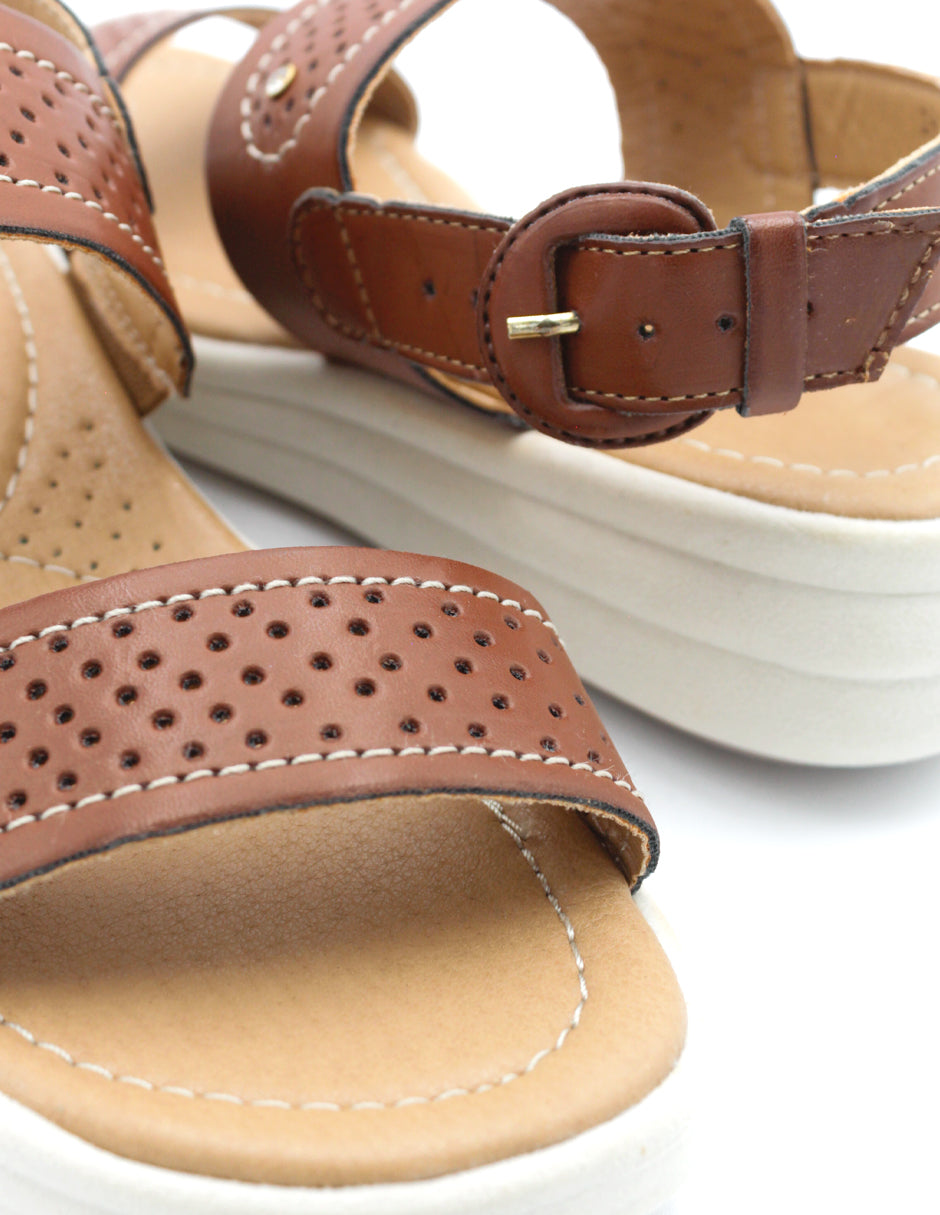 Sandalias de piso RBSOUL en Piel Vegana - Café