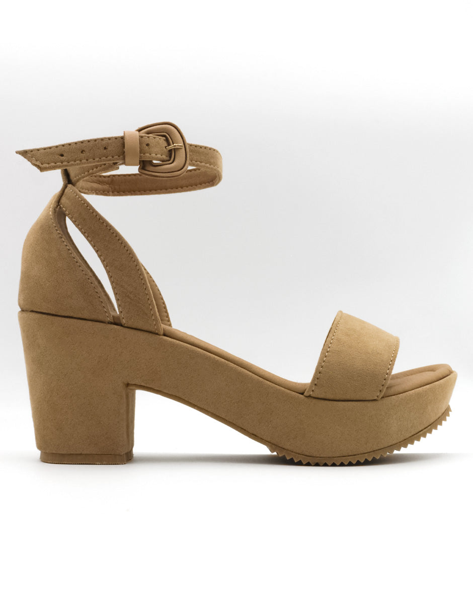Sandalias con plataforma  en Gamuza sintética - Beige
