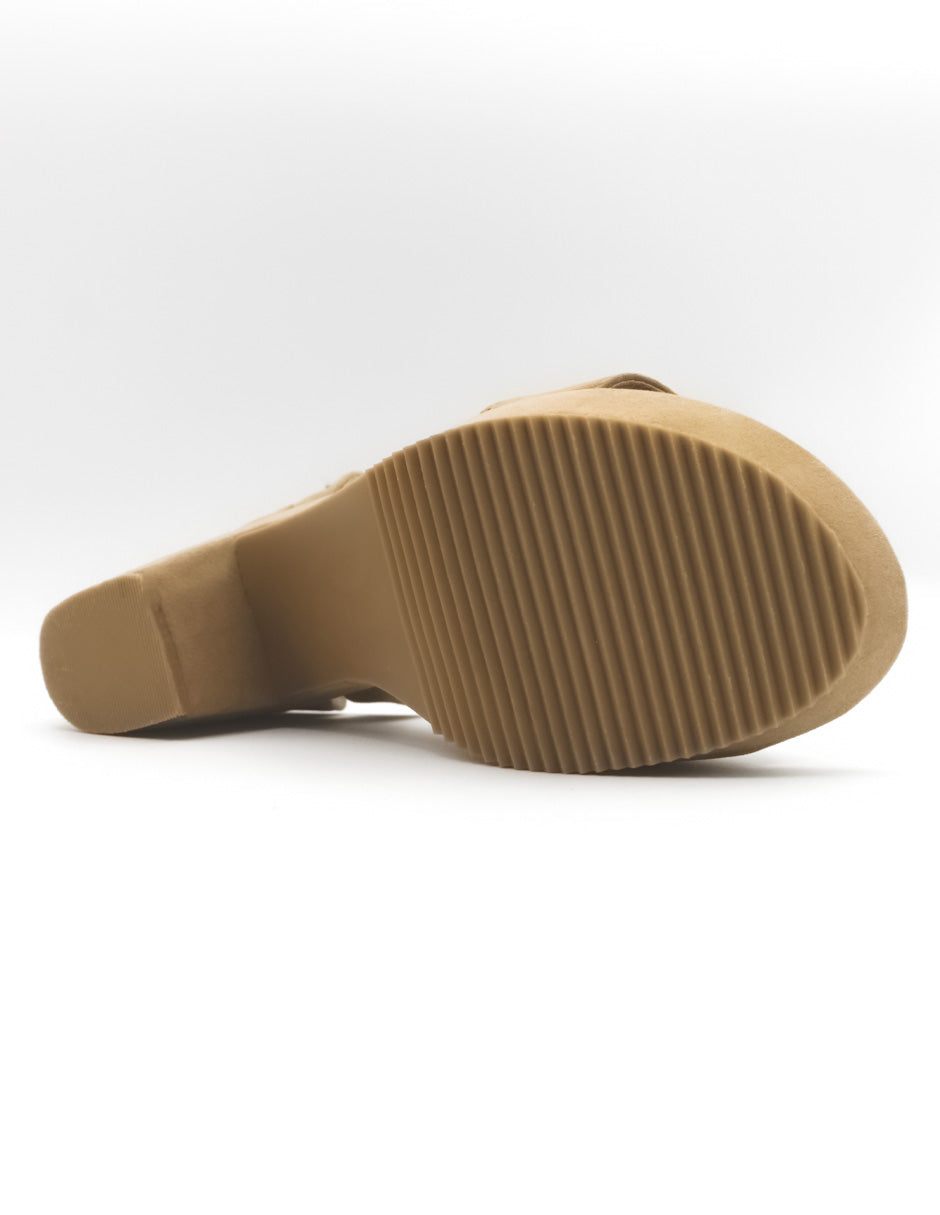 Sandalias con plataforma  en Gamuza sintética - Beige