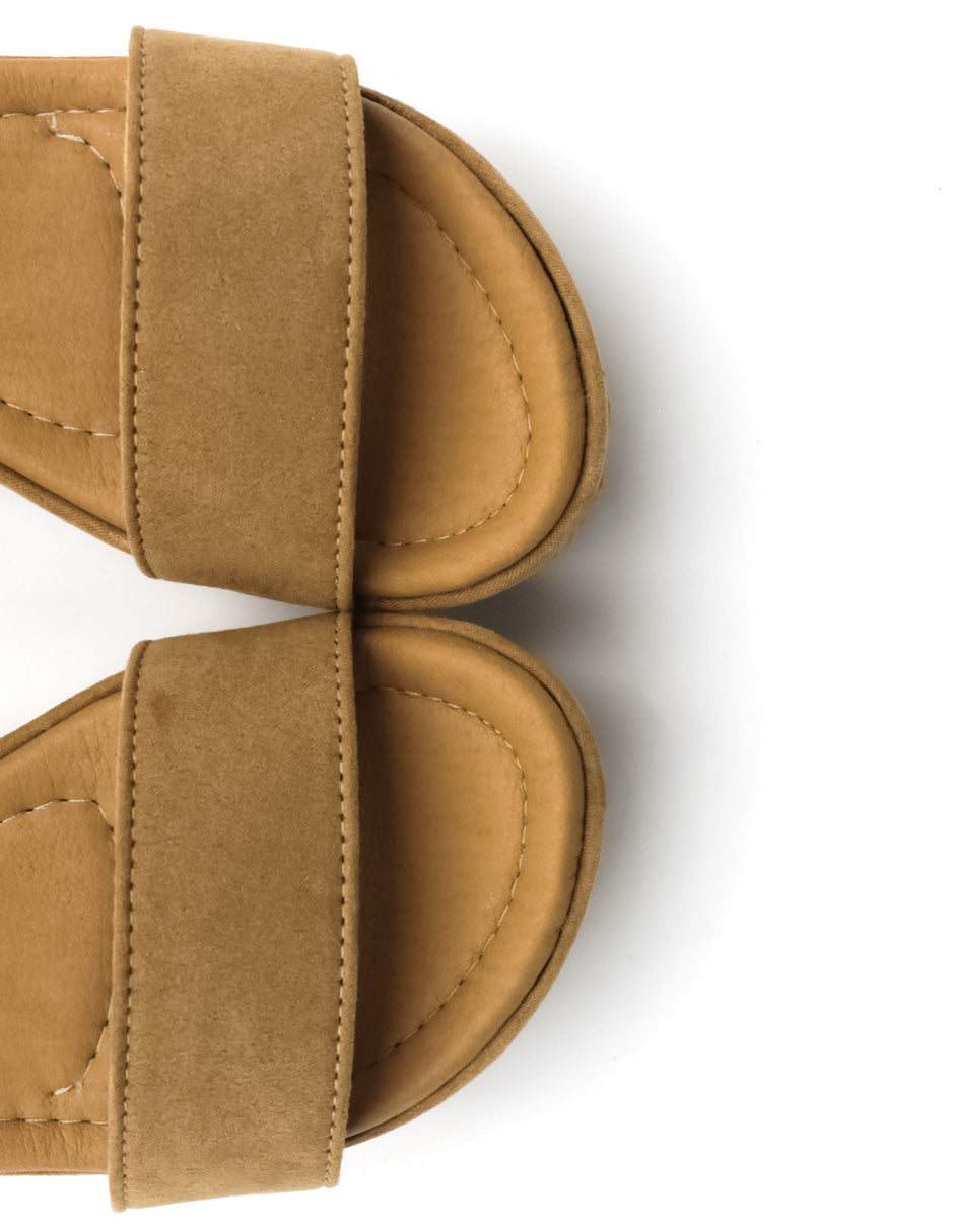 Sandalias con plataforma  en Gamuza sintética - Beige