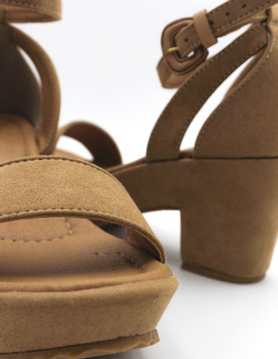 Sandalias con plataforma  en Gamuza sintética - Beige